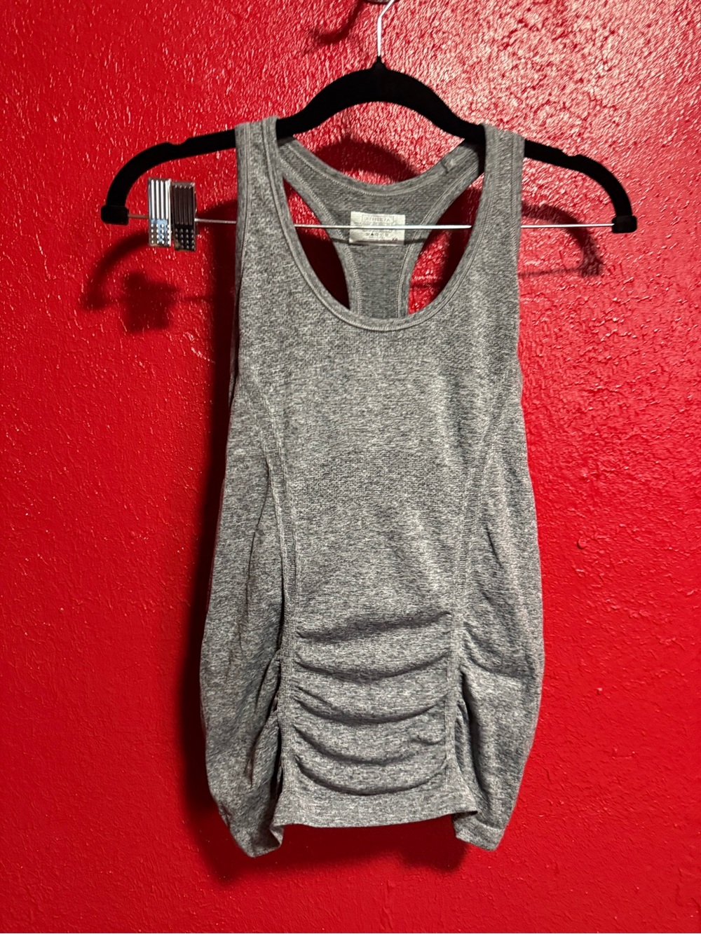 207. Pre loved Athleta Heather Gray Ruched Racerback Tank